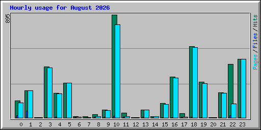 Hourly usage for August 2026
